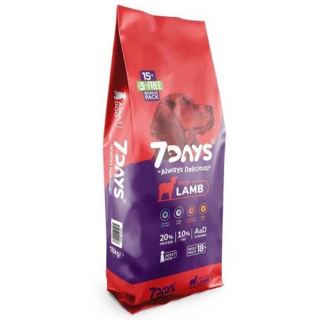 7 DAYS KUZU ETLİ YETİŞKİN KÖPEK MAMASI 18 KG